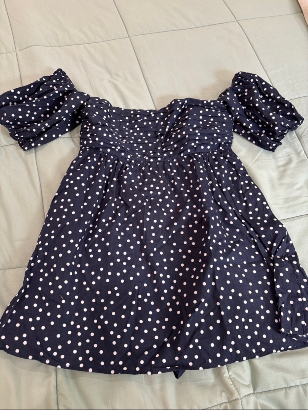 Abercrombie & Fitch Navy Blue Polka Dot Mini Dress